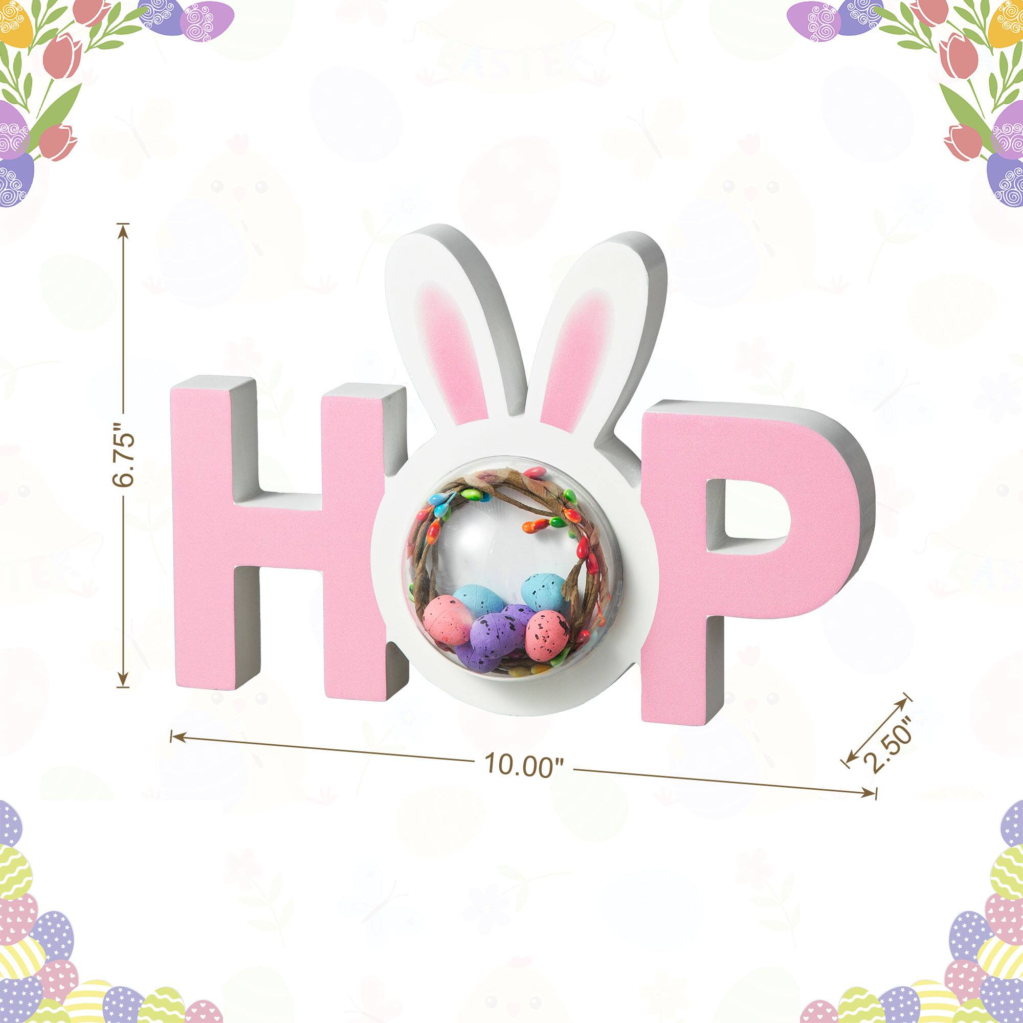 Glitzhome® 10" Easter Wooden Hop Table Décor